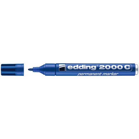 Marcatore permanente edding 2000 C punta tonda 1,5-3 mm blu - E-2000C 003